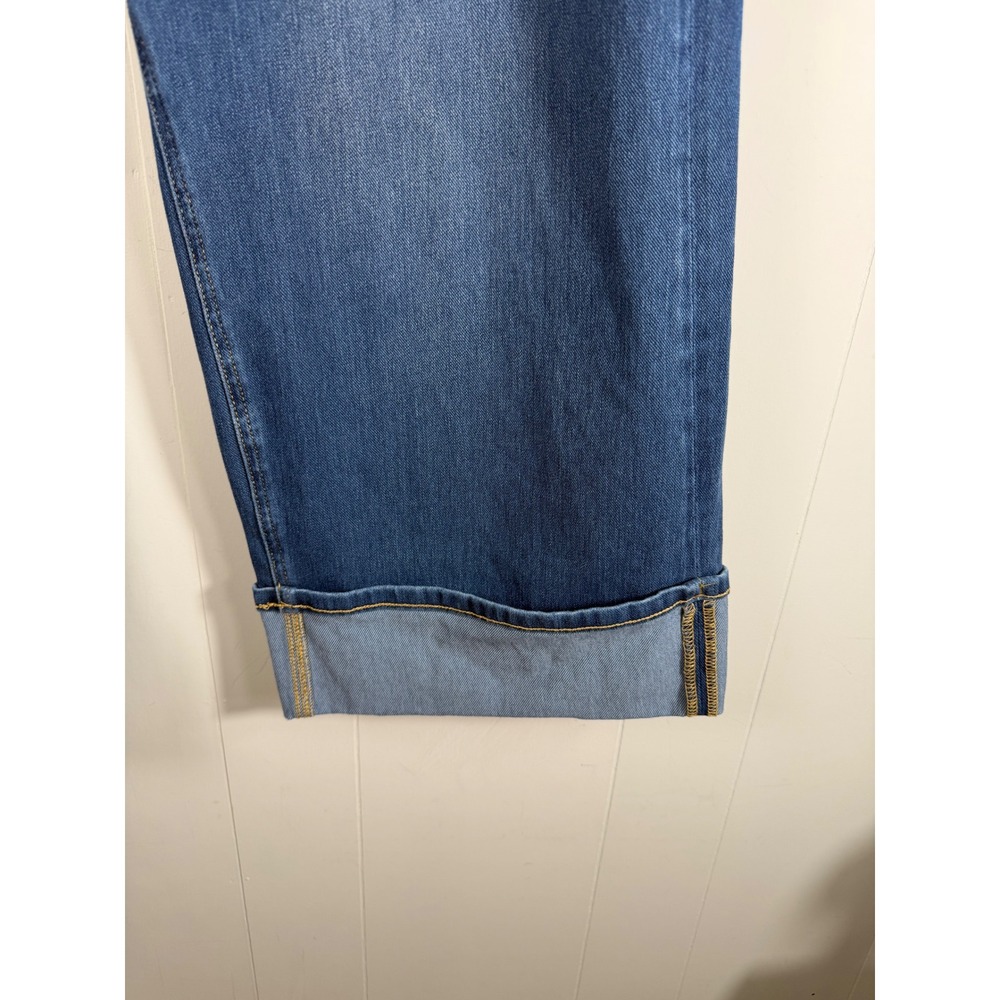 Halara Flex Denim Wide Leg Crop Jeans Womens XL Blue High Rise Stretch Pants - Picture 9 of 13